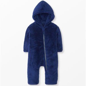 NWT Hanna Andersson Baby Zip One Piece In Marshmallow, Navy Blue, 12-18 mos